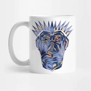 Abstract blue face with crown of thorns Mug